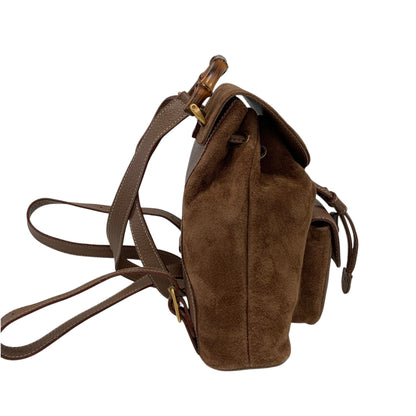 Bamboo Brown Suede Backpack