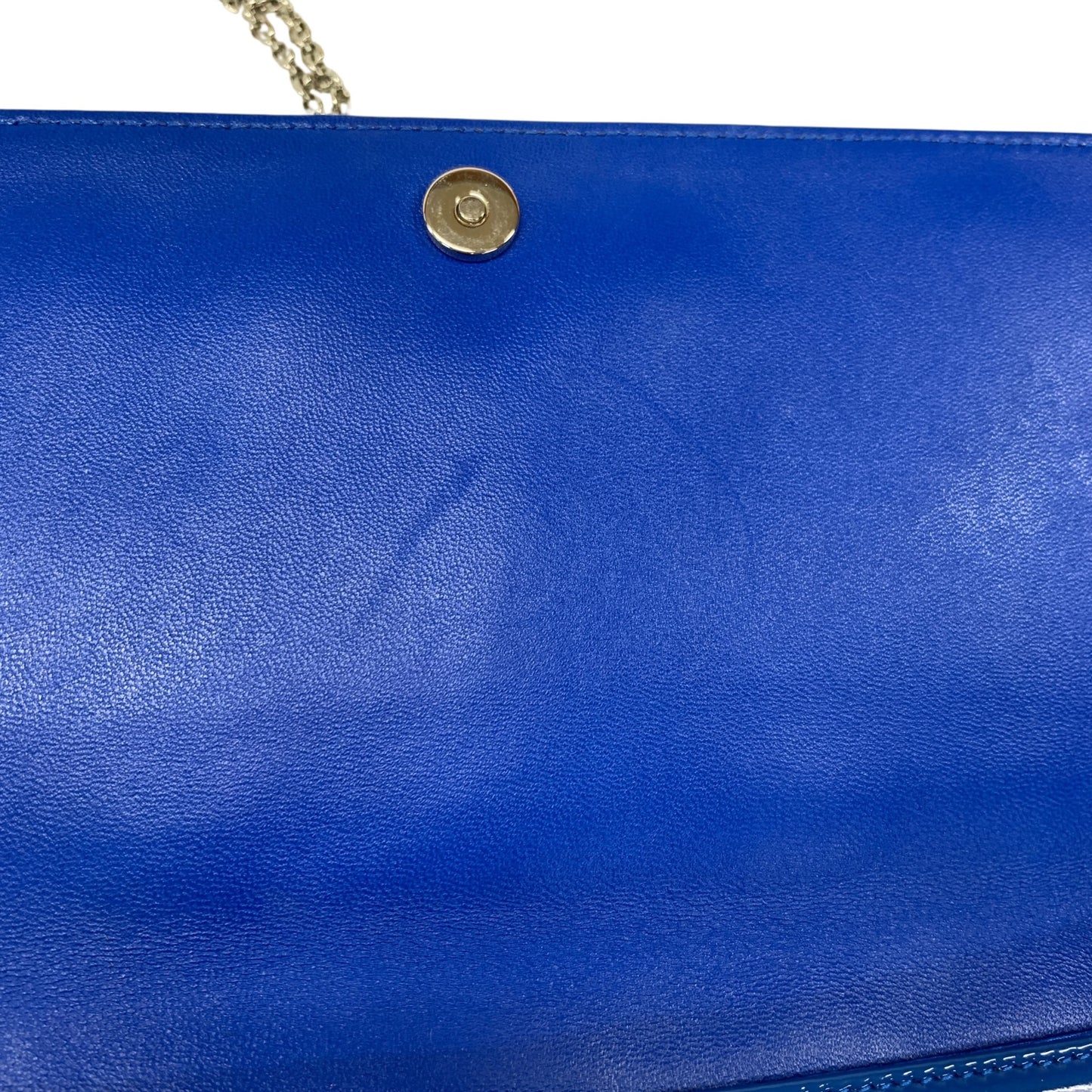 Cannage Patent Leather Wallet on Chain