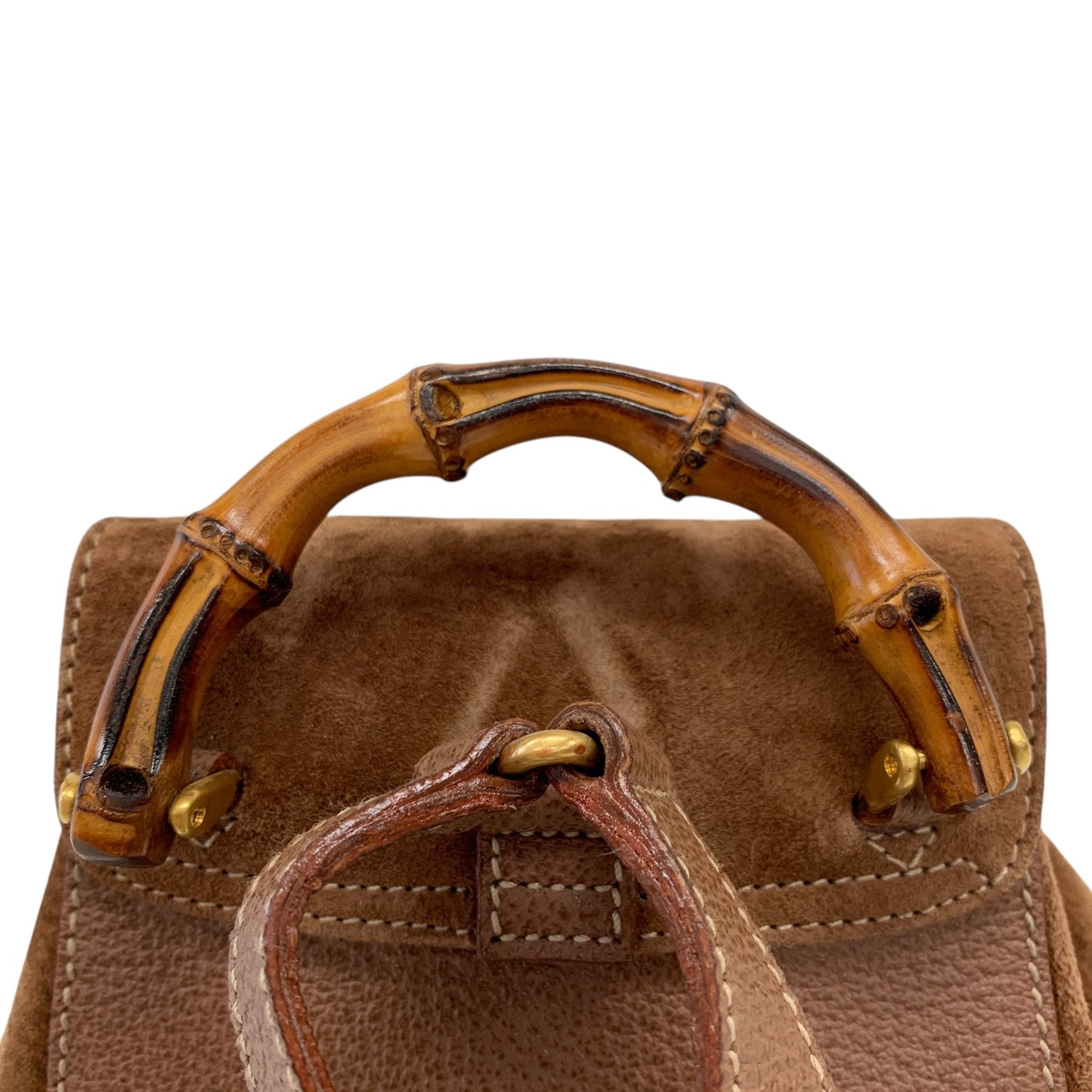 Bamboo Brown Suede Backpack