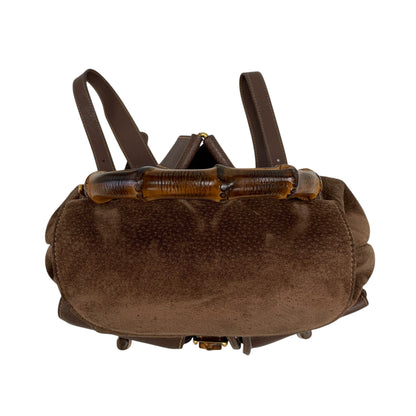 Bamboo Brown Suede Backpack