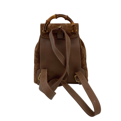 Bamboo Brown Suede Backpack