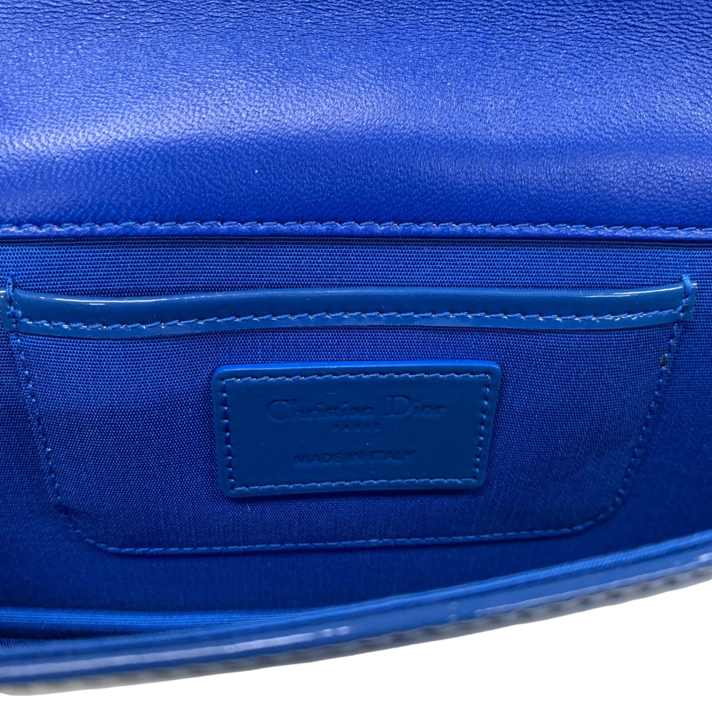 Cannage Patent Leather Wallet on Chain