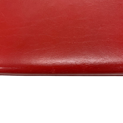 YSL Logo Red Chain Clutch Bag