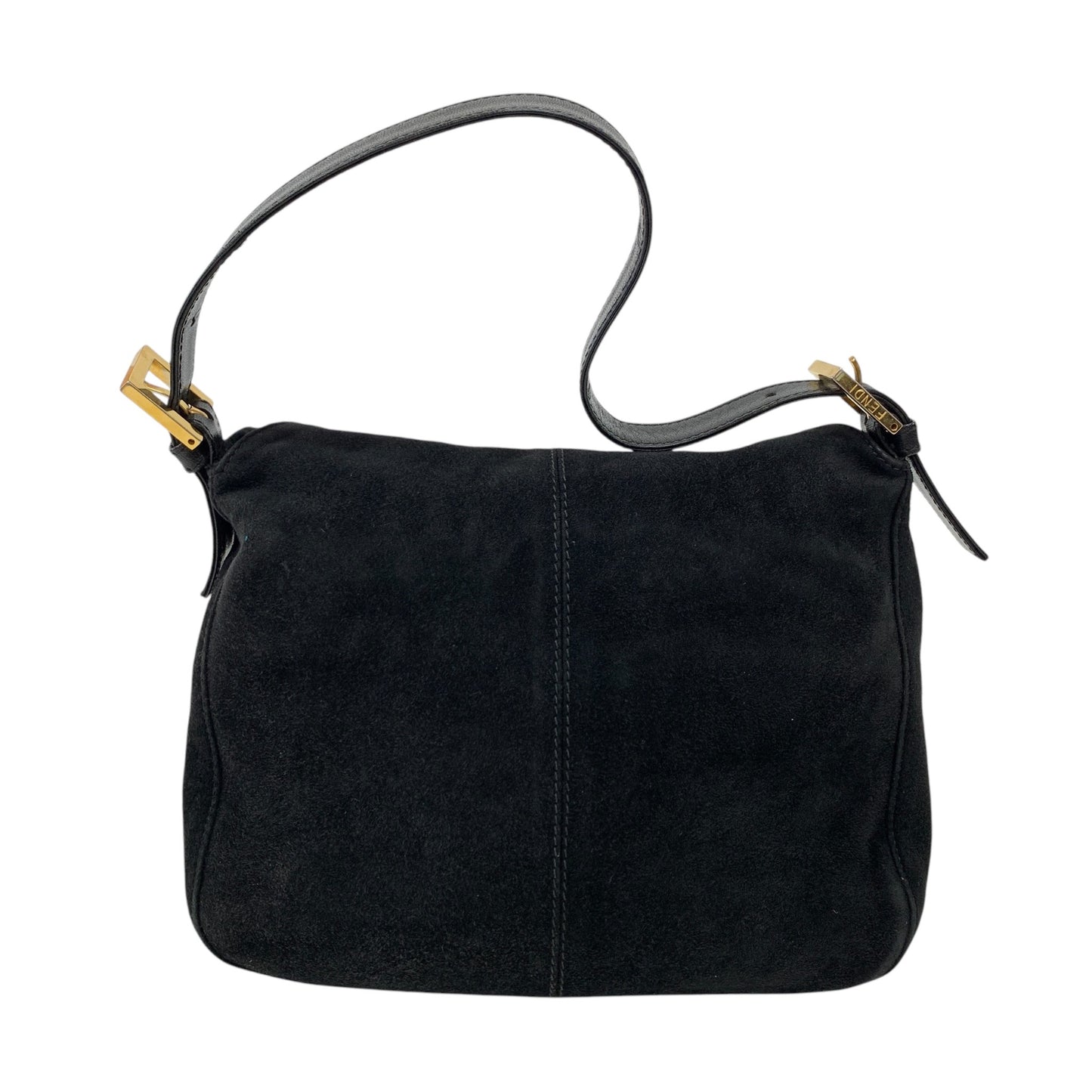 FF Logo Suede Leather Shoulder Bag