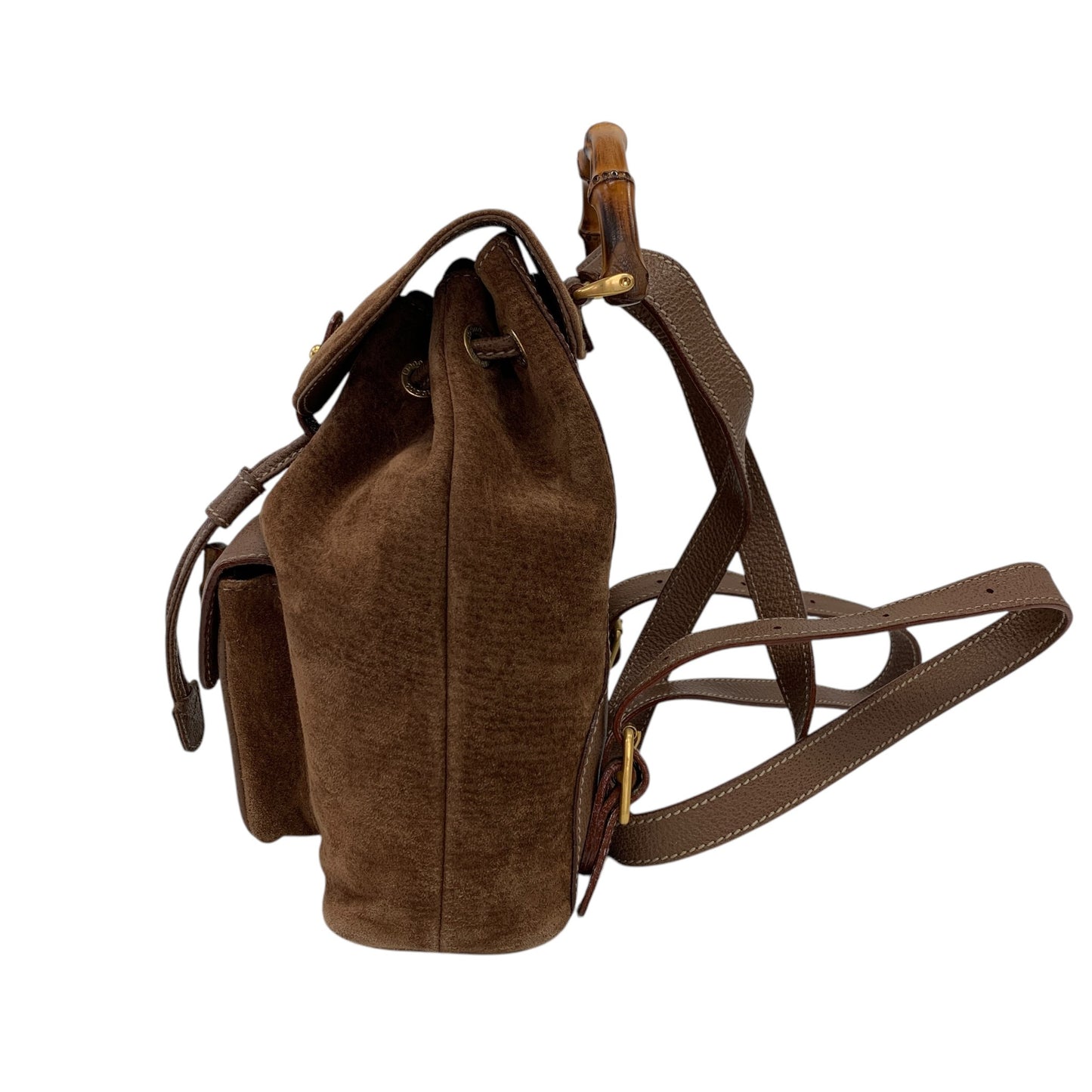 Bamboo Brown Suede Backpack