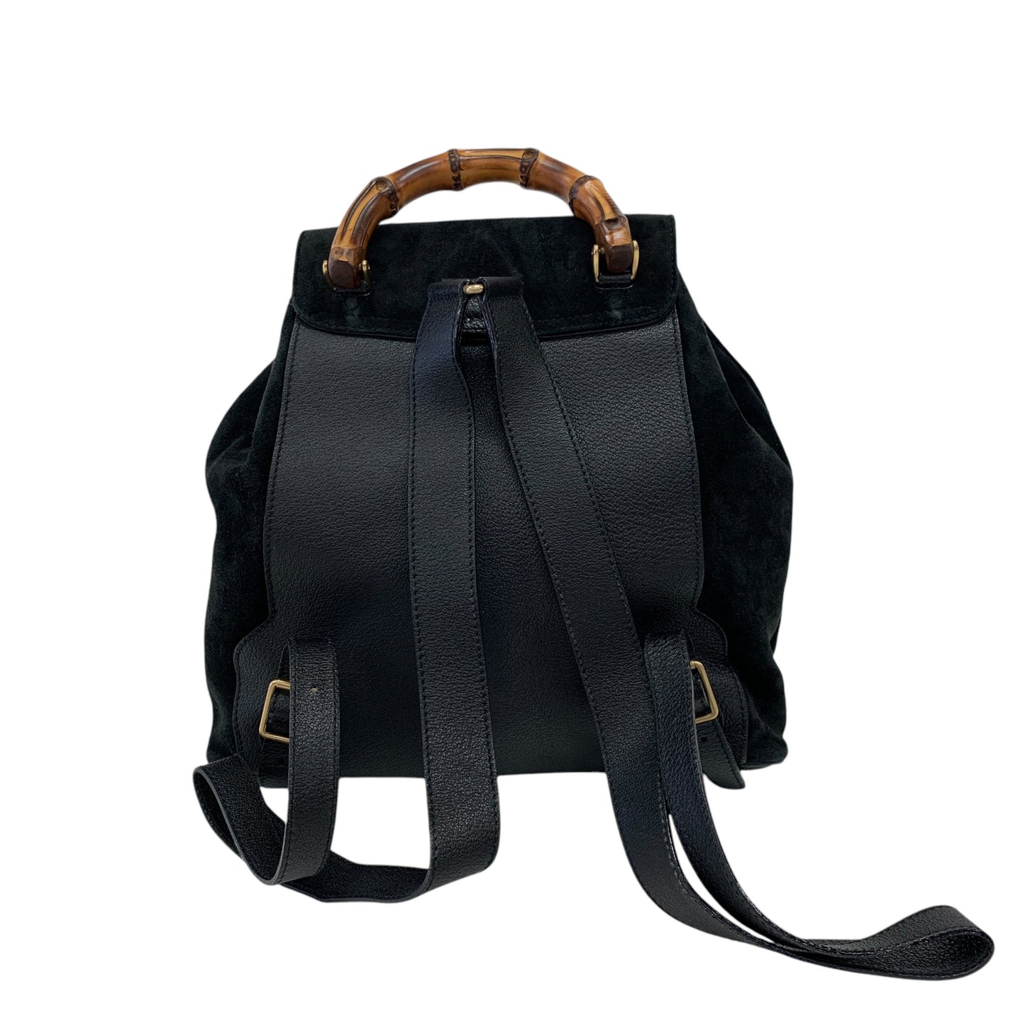 Bamboo Black Suede Backpack