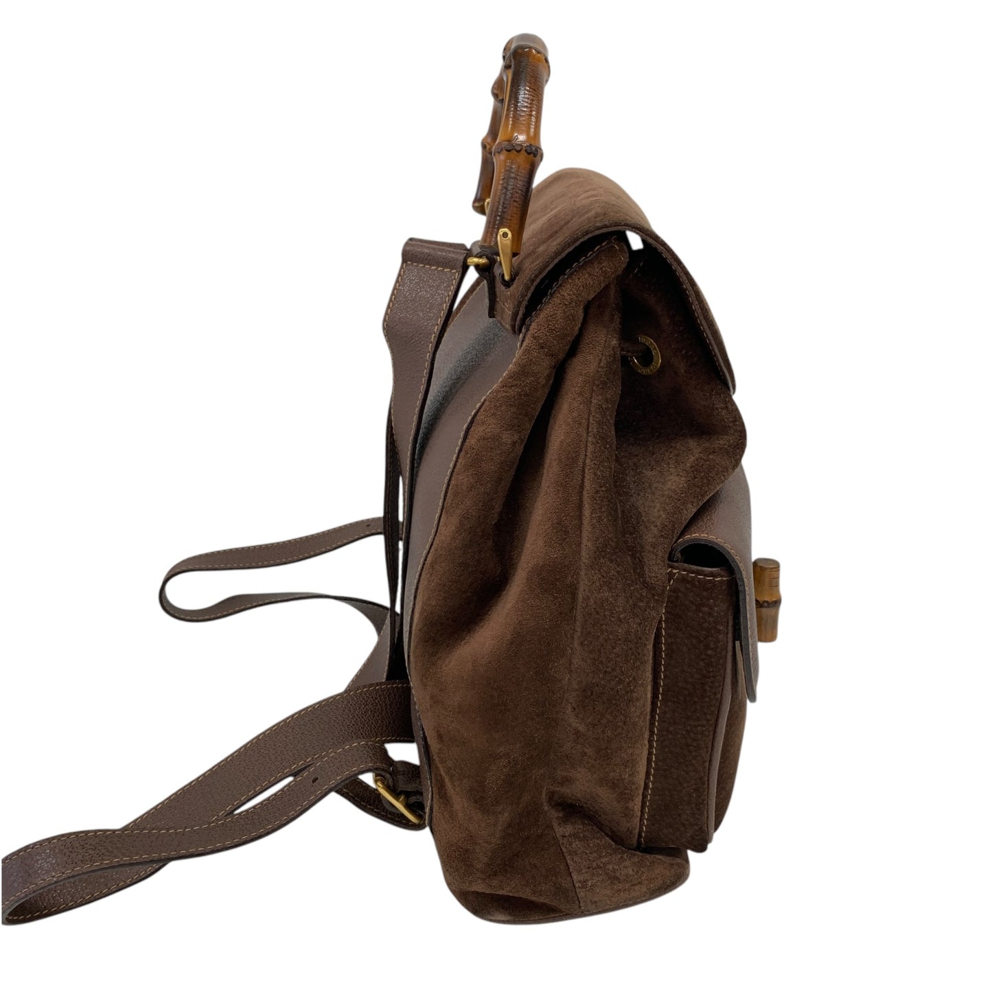 Bamboo Brown Suede Backpack