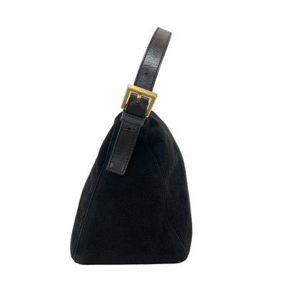 FF Logo Suede Leather Shoulder Bag