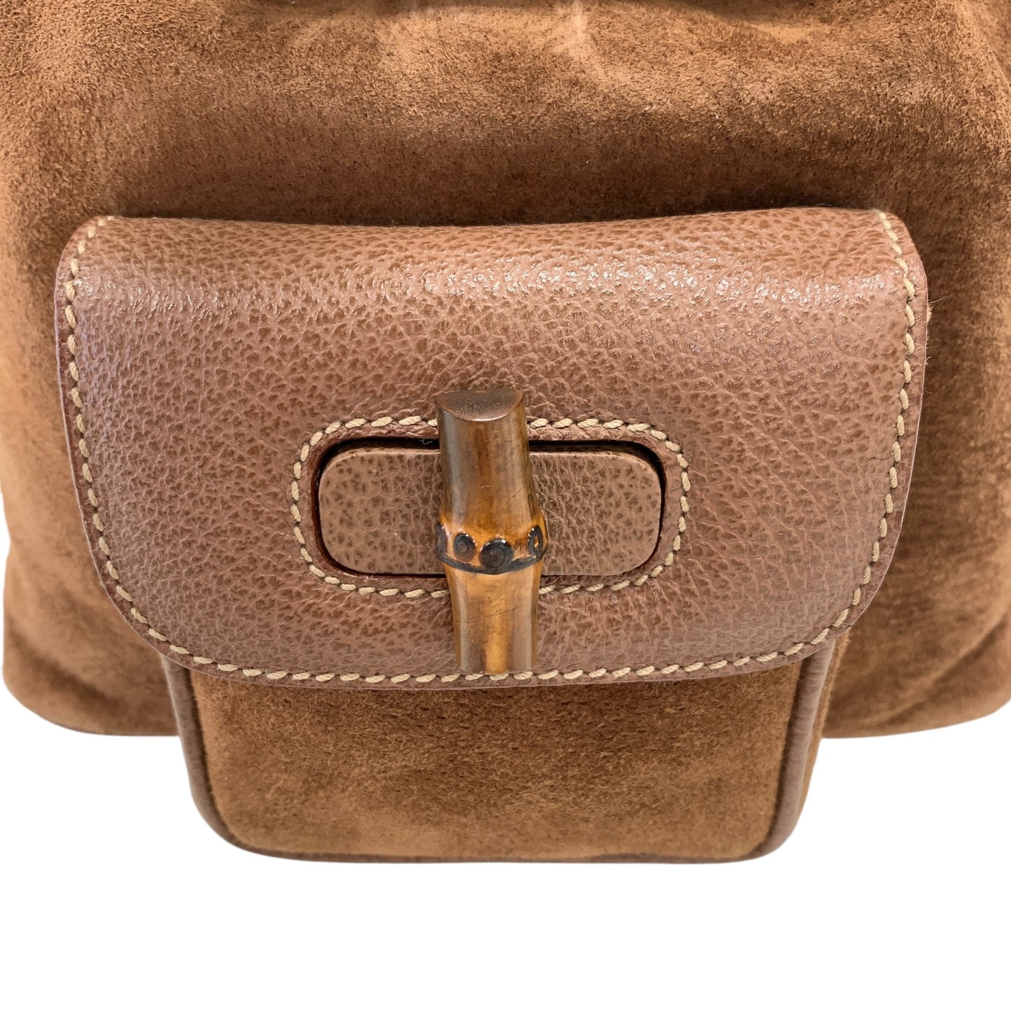 Bamboo Brown Suede Backpack