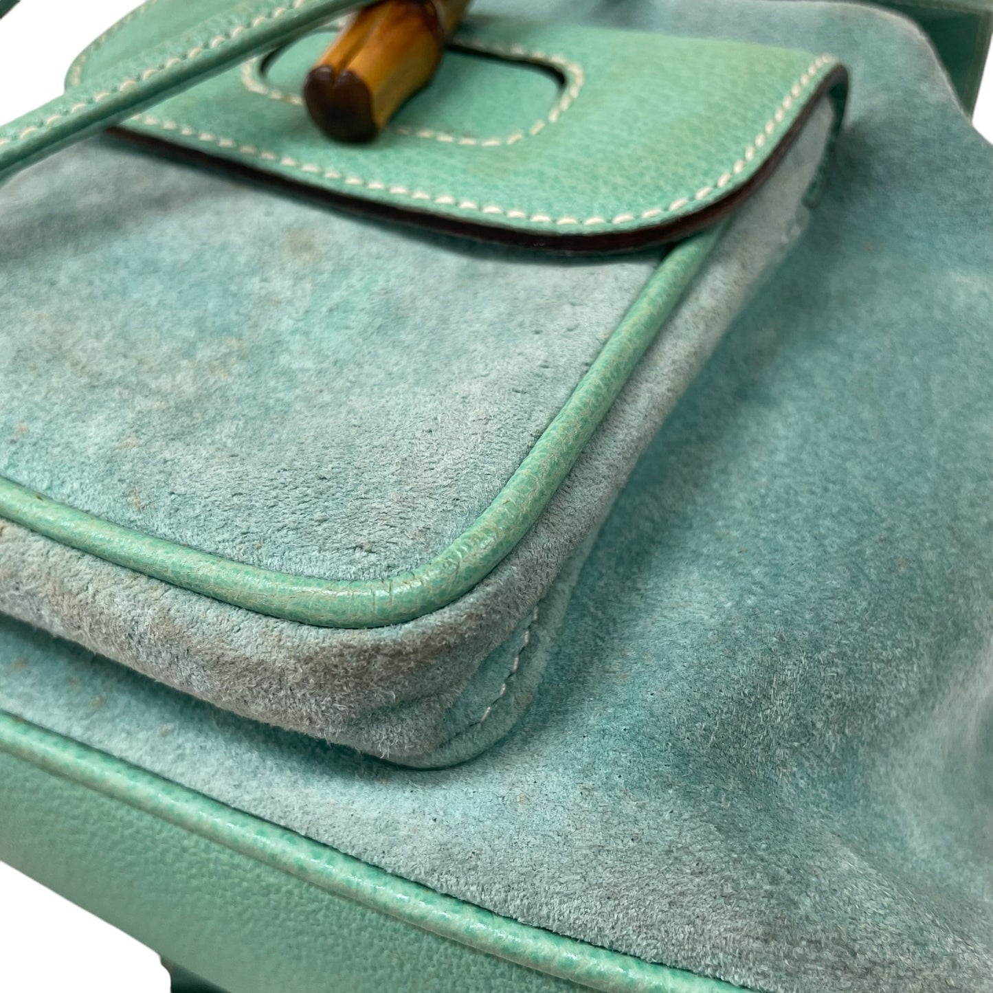 Bamboo Green Suede Backpack