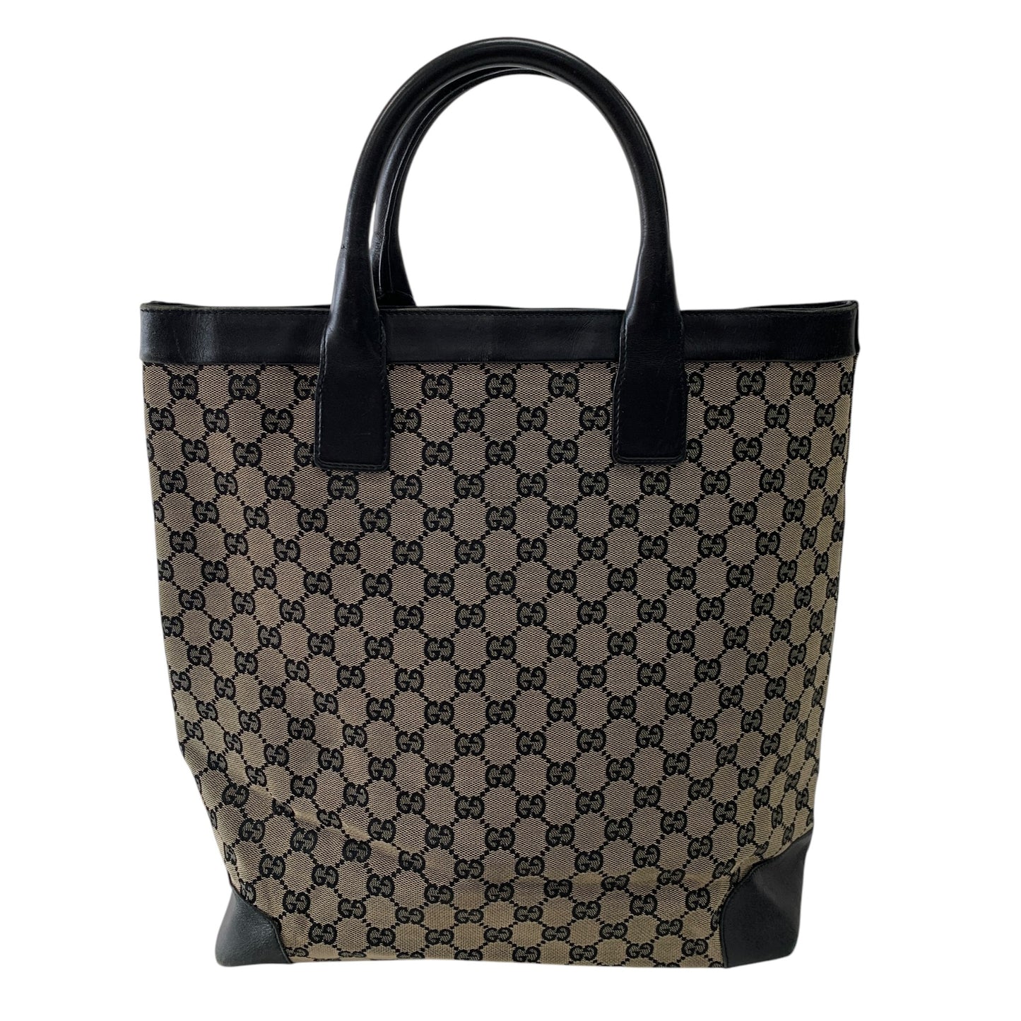 GG Canvas Leather Vertical Tote