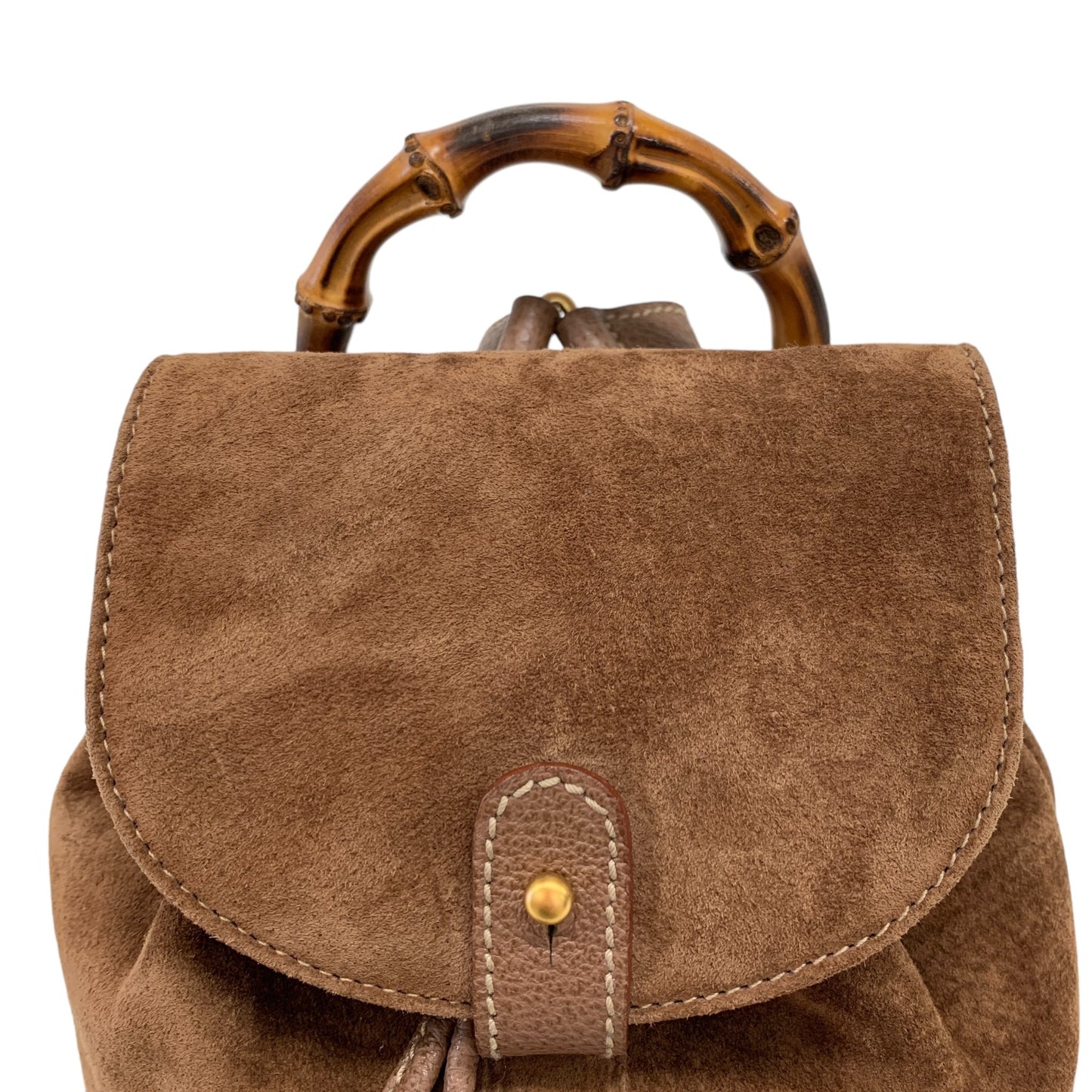 Bamboo Brown Suede Backpack