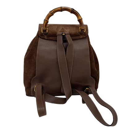 Bamboo Brown Suede Backpack