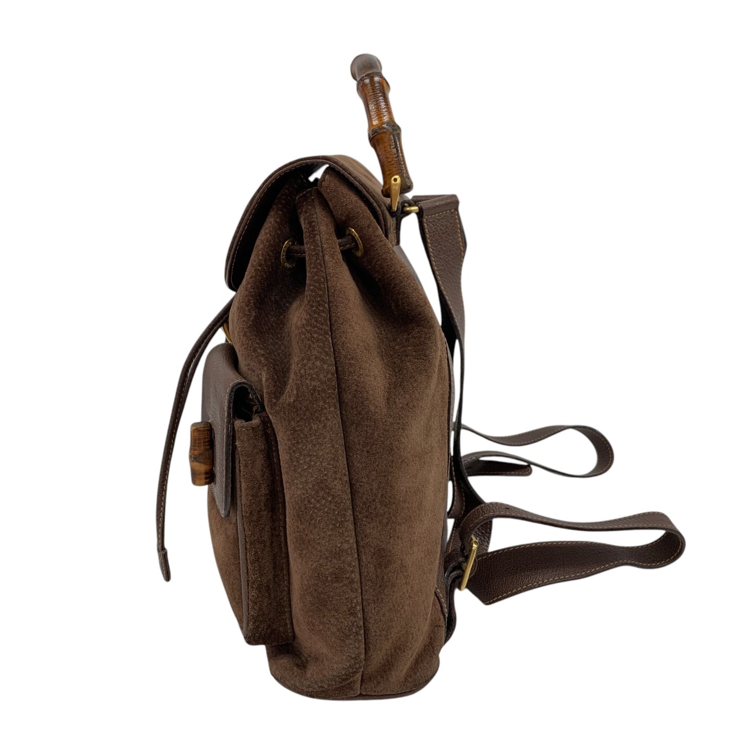 Bamboo Brown Suede Backpack