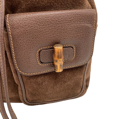 Bamboo Brown Suede Backpack