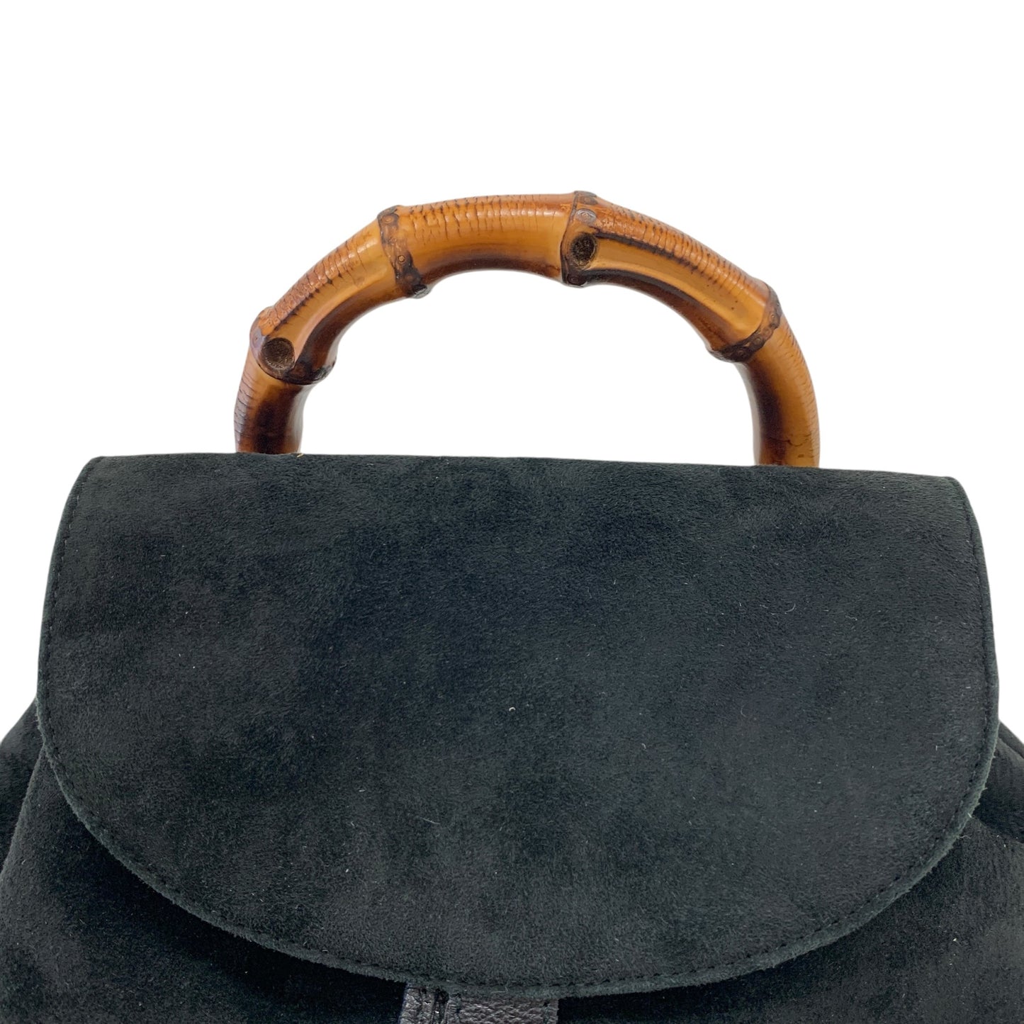 Bamboo Black Suede Backpack