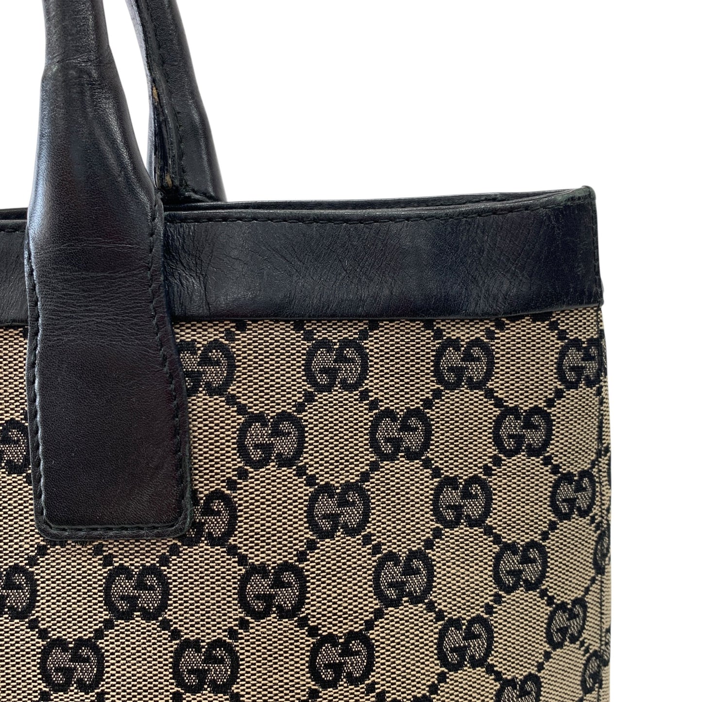 GG Canvas Leather Vertical Tote