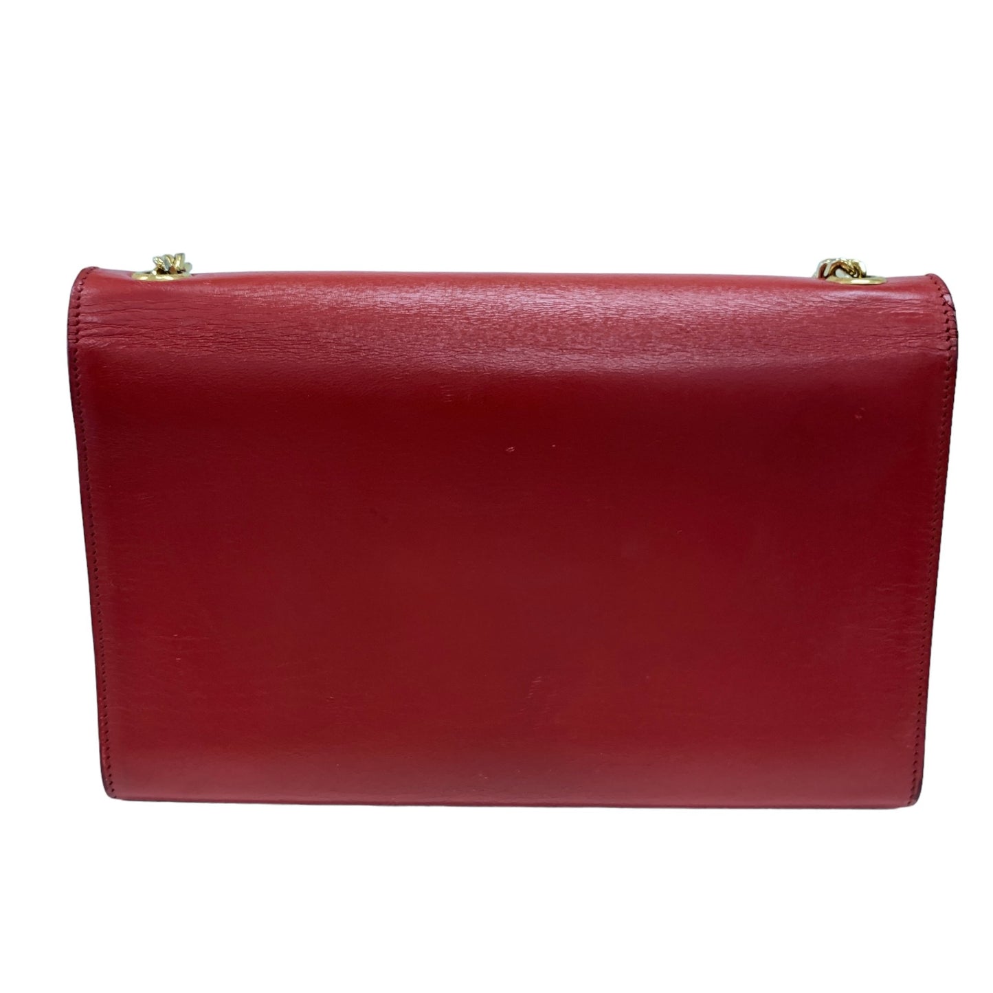 YSL Logo Red Chain Clutch Bag