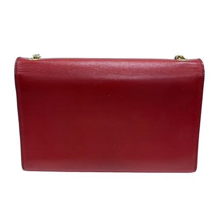 YSL Logo Red Chain Clutch Bag