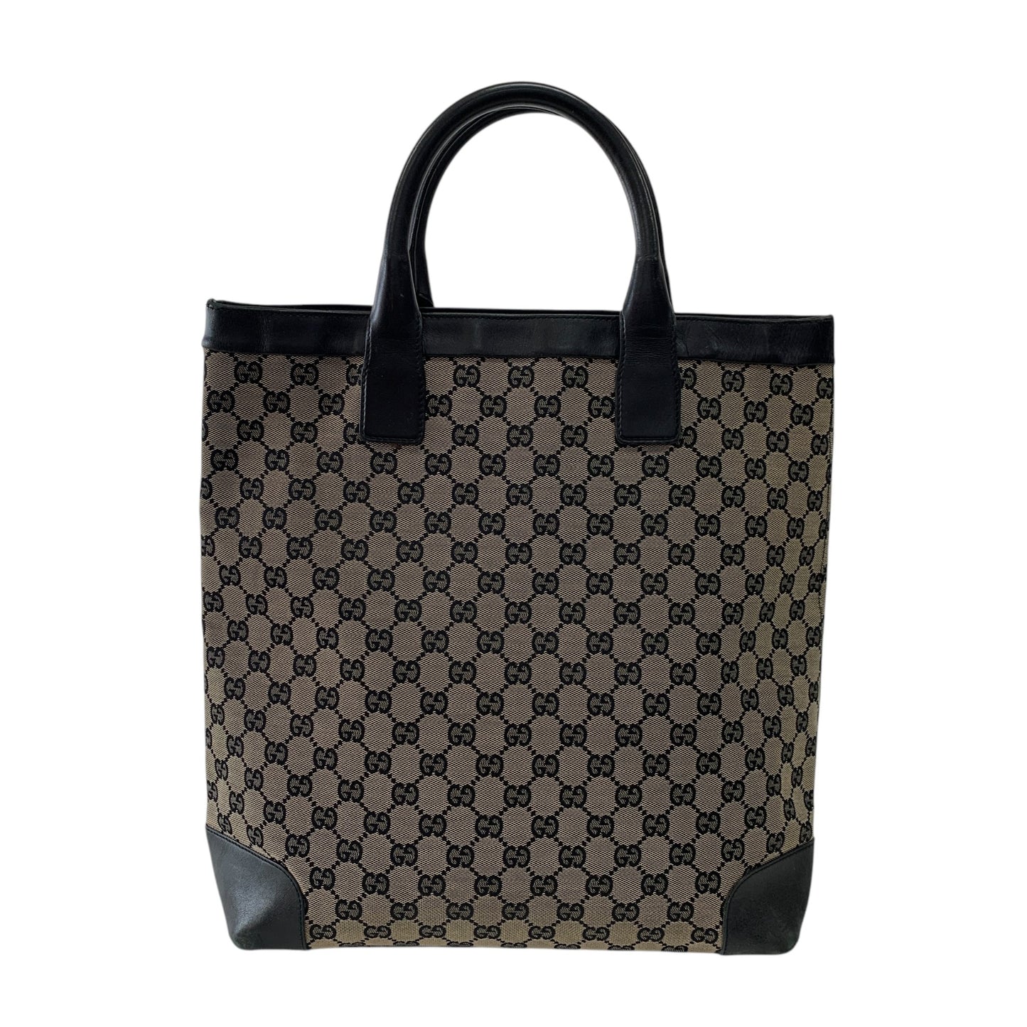 GG Canvas Leather Vertical Tote