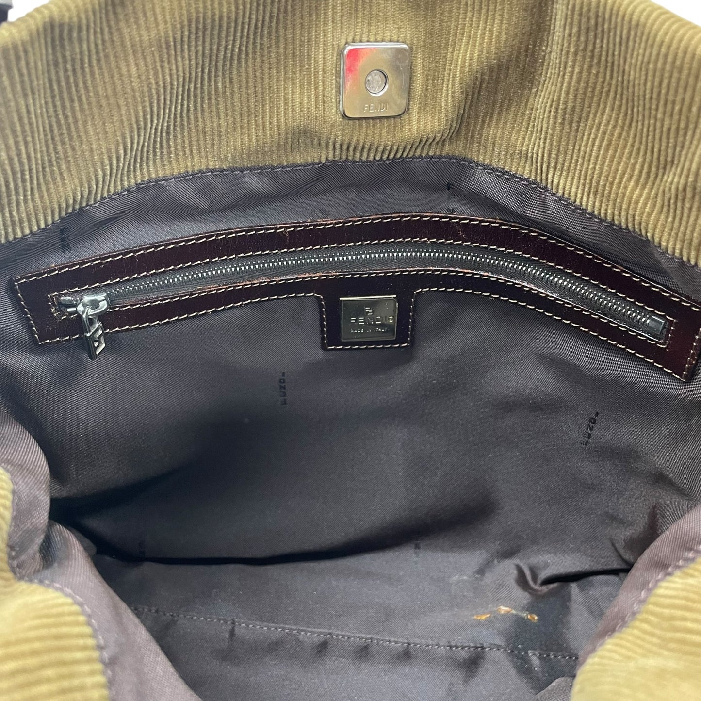 FF Logo Brown Corduroy Tote