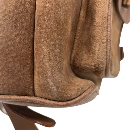 Bamboo Brown Suede Backpack