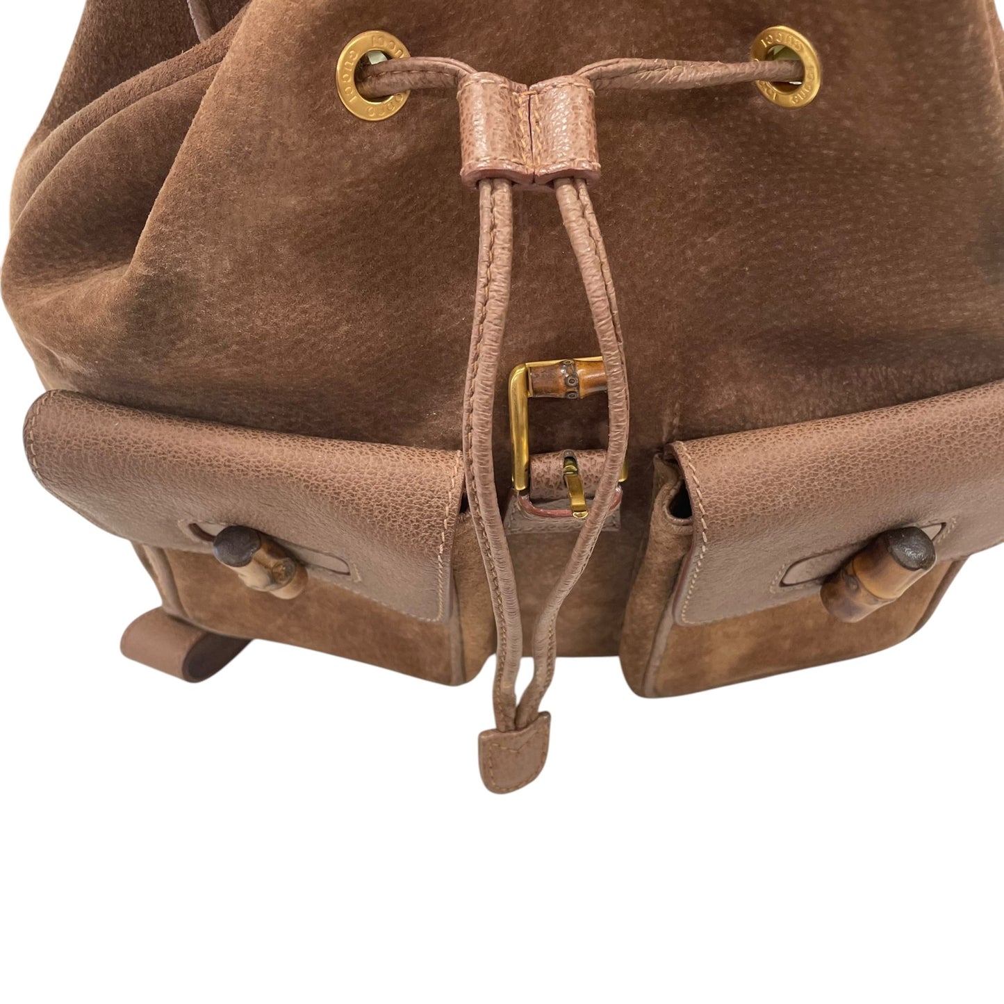 Bamboo Brown Suede Backpack