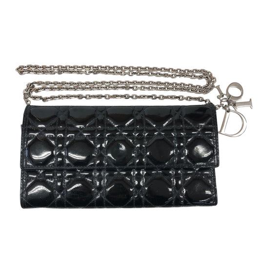 Cannage Patent Leather Wallet on Chain